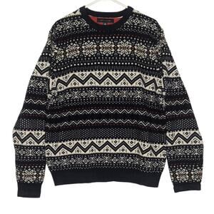 Tommy Hilfiger Fair Isle Lambswool Sweater Ski Snowflake Men's Size Large